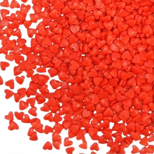 Posypka cukrowa na tort czerwone serduszka walentynki dekoracje na babeczki 100g