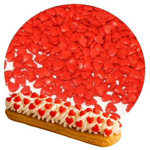 Posypka cukrowa na tort czerwone serduszka walentynki dekoracje na babeczki 100g