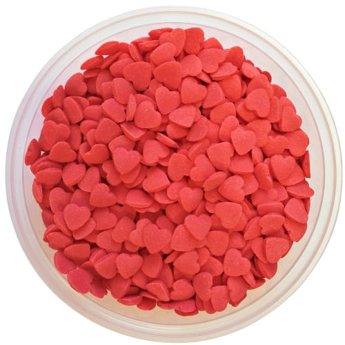 Posypka cukrowa na tort serce serduszka na walentynki czerwone 8mm 1kg