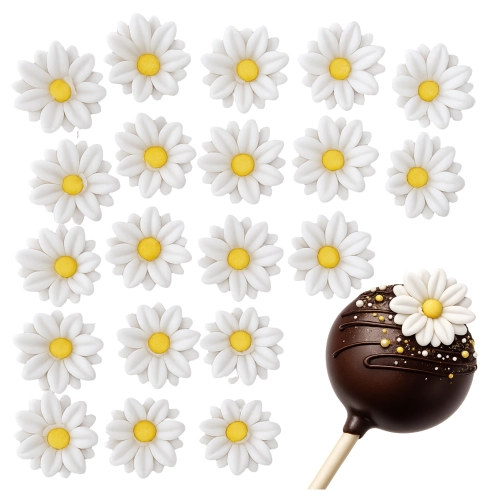 Kwiaty na tort 20 sztuk kwiat cukrowy biały na babeczki dekoracje urodzinowe
