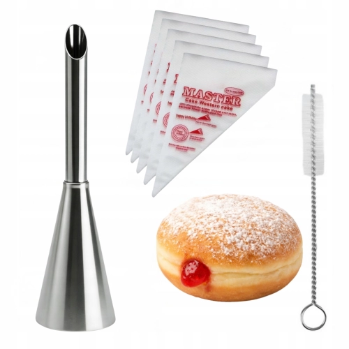 Szpryca do paczków 3szt tylka cukiernicza do nadziewania rękaw cukierniczy