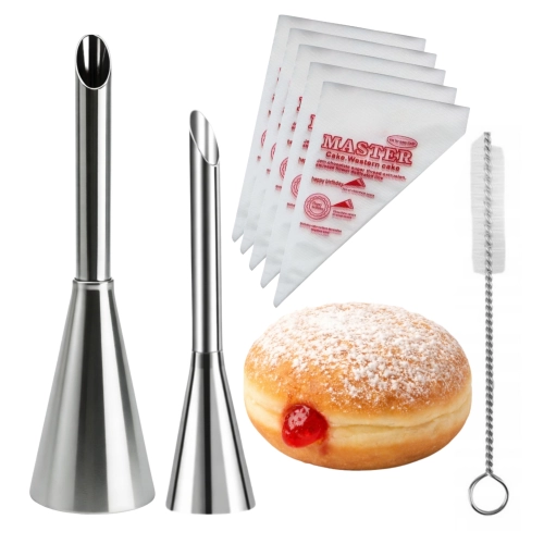 Szpryca do paczków 3szt tylka cukiernicza do nadziewania rękaw cukierniczy