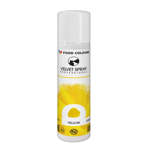 Barwnik spożywczy zamsz jadalny w spray żółty ozdoby na tort 100ml