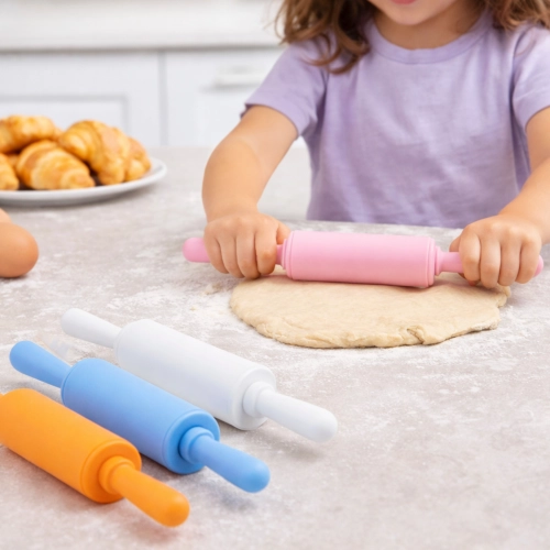 Wałek do ciasta kuchenny obrotowy silikonowy mały do wałkowania