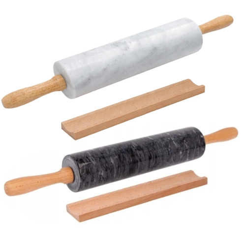 WAŁEK DO CIASTA MARMUROWY kuchenny KAMIENNY OBROTOWY 46cm CIĘŻKI na PREZENT