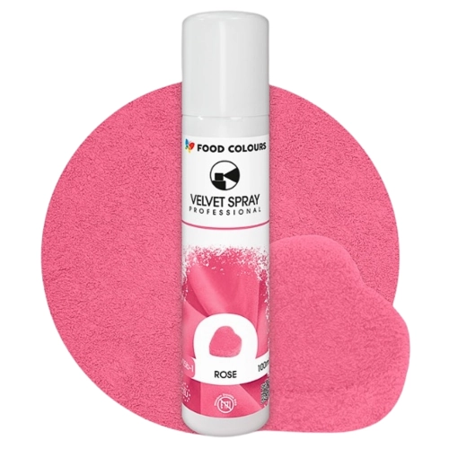 Barwnik spożywczy jadalny zamsz spray różowy rose ozdoby na tort velvet 100ml