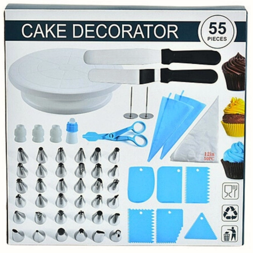 Patera obrotowa tylki rękaw szpatułki dekorator do tortu ciasta duży zestaw 55 elementów