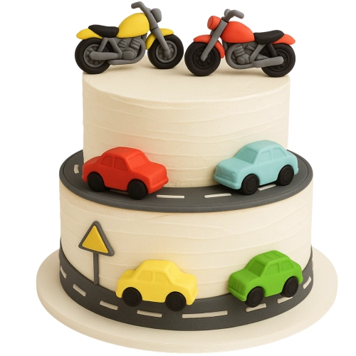 Figurka cukrowa dekoracja tort samochód auto mini autka ozdoby na tort 4 sztuki