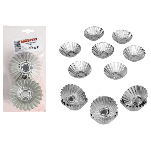 Foremki do pieczenia babeczek do kremu ciastek korpus tartaletki średnica 6 cm 10 sztuk