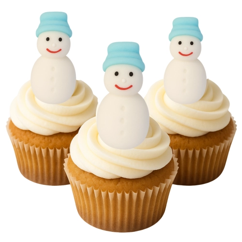 Figurka świąteczna na tort bałwan dekoracje cukrowe święta pierniki 3szt