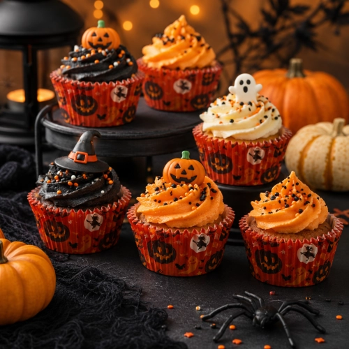 Papilotki do muffinek 50 sztuk foremki na babeczki halloween straszne dynie