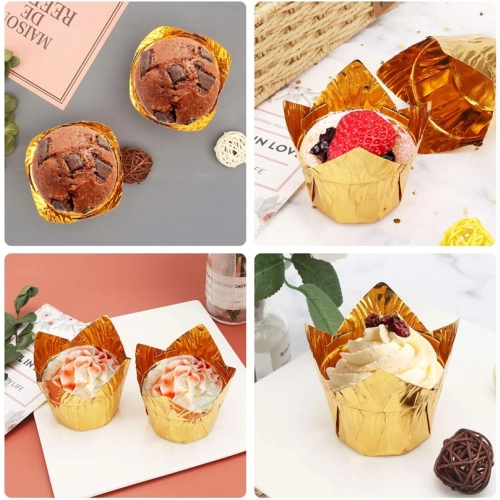 Papilotki do muffinek foremki babeczki dekoracje urodzinowe złoty 50szt