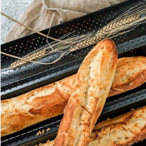 Blacha do pieczenia bagietek zapiekanek pieczywa forma 38 cm na 4 bagietki