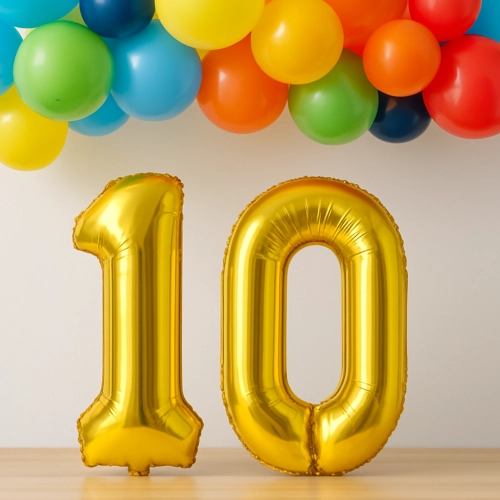 Balon foliowy złoty balony na urodziny cyfra 0 dekoracje urodzinowe 85 cm