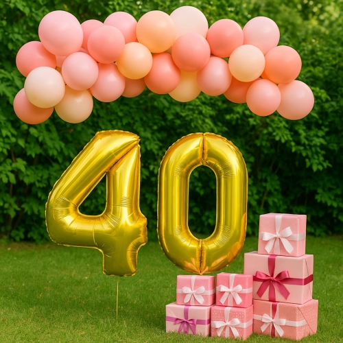 Balon foliowy złoty balony na urodziny cyfra 0 dekoracje urodzinowe 85 cm
