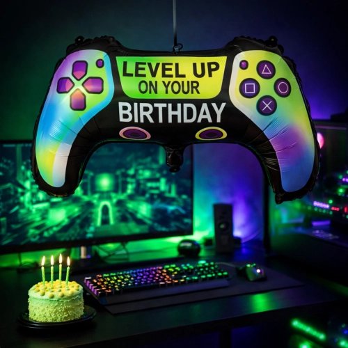 Balon foliowy pad kontroler gra urodziny hel dekoracje urodzinowe