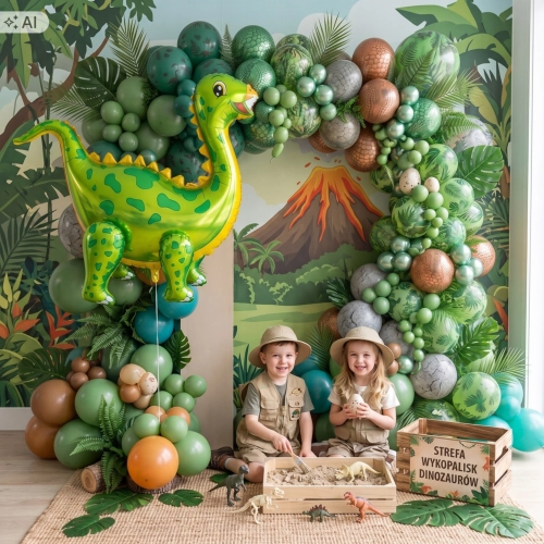 Balon foliowy dinozaur dino 92x58 cm dekoracje urodzinowe party