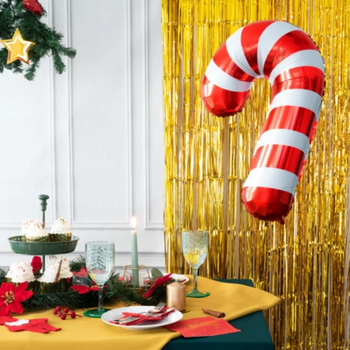 Balon foliowy w kształcie laski dekoracja laska święta na hel święta 1szt