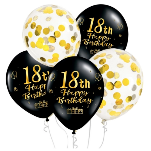 Balony na 18 urodziny dekoracje urodzinowe ozdoby balon lateksowy 5 sztuk