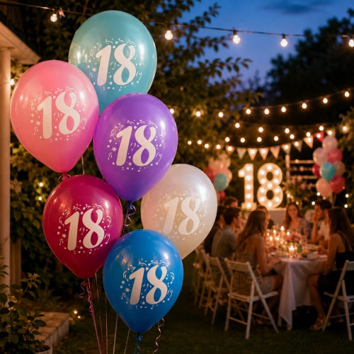 Balony kolorowe lateksowe 18 lat dekoracje urodzinowe 3 sztuki