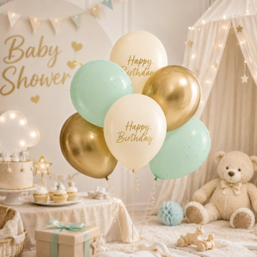 Balony lateksowe 6 sztuk kolorowe napis Happy Birthday dekoracje urodzinowe