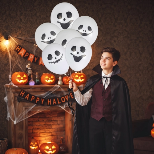 Balony lateksowe 6 sztuk duchy duszki śmieszne miny dekoracje halloween