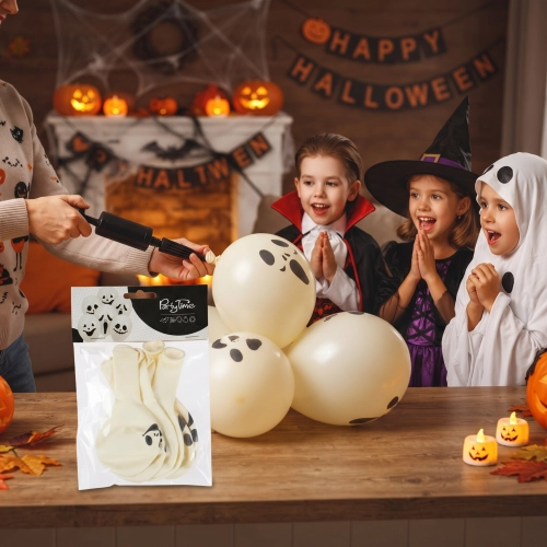 Balony lateksowe 6 sztuk duchy duszki śmieszne miny dekoracje halloween