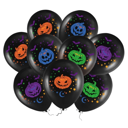 Balony lateksowe 9 sztuk balon czarny dynia mix dekoracje halloween