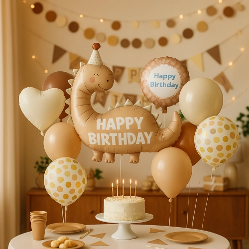 Balon foliowy dekoracja dinozaur dino urodziny na hel powietrze 10szt