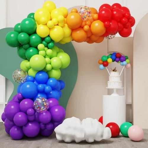 Balony kolorowe girlnda balonowa dekoracja zestaw xl balon 138 szt