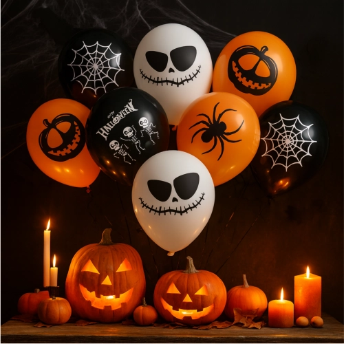 Balony lateksowe 10szt dynia pająk duch pajęczyna kościotrupy dekoracje halloween