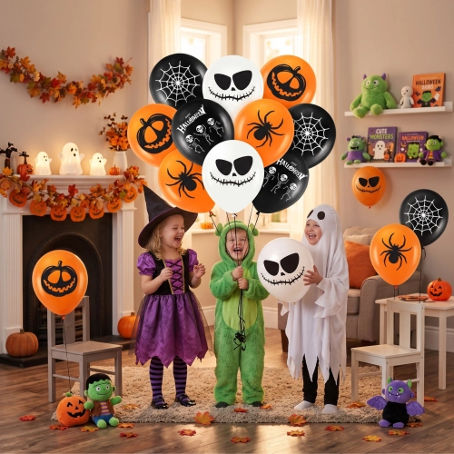 Balony lateksowe 10szt dynia pająk duch pajęczyna kościotrupy dekoracje halloween