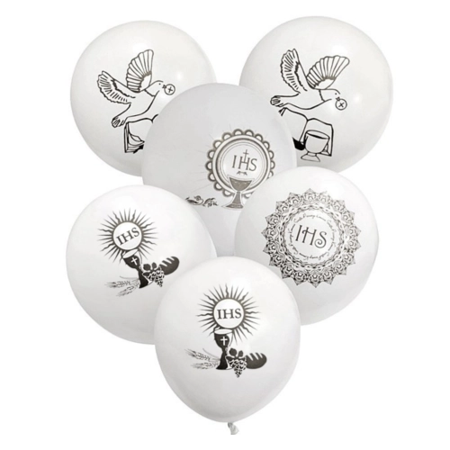 Balony lateksowe Pierwsza Komunia Święta dekoracje komunijne 6 szt