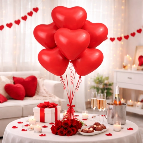 Balony lateksowe duże czerwone serce dekoracje prezent na walentynki 28cm 6szt