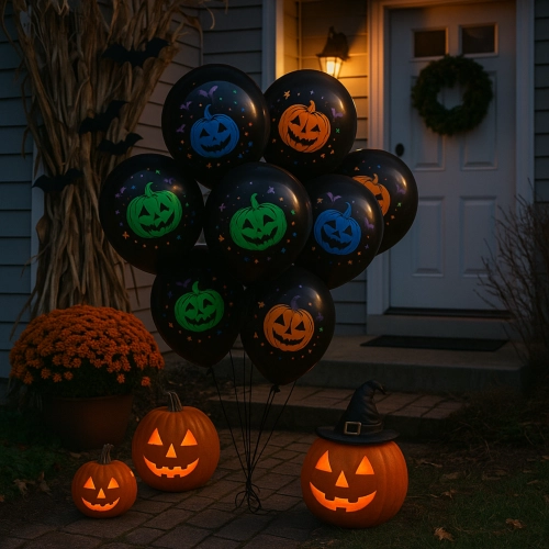 Balony na hel powietrze halloween dekoracje ozdoby halloween dynia nietoperz balon 9szt