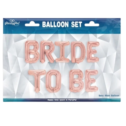 Balony foliowe napis BRIDE TO BE wieczór panieński różowe złoto