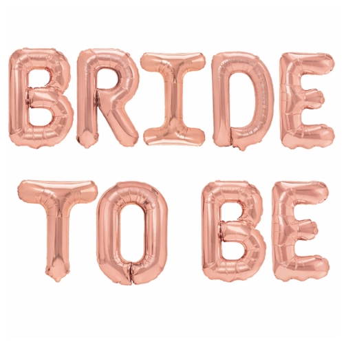 Balony foliowe napis BRIDE TO BE wieczór panieński różowe złoto