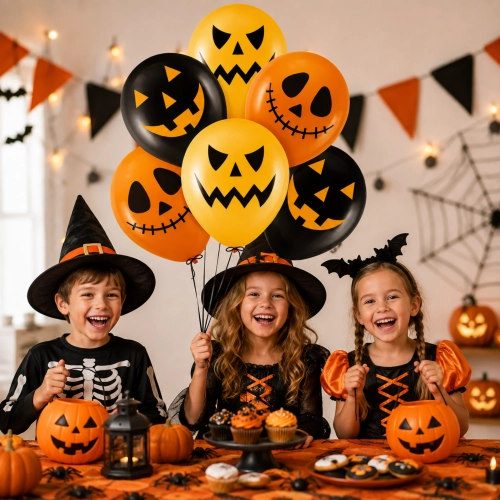Balony lateksowe 6 sztuk dynia śmieszne miny mix dekoracje halloween