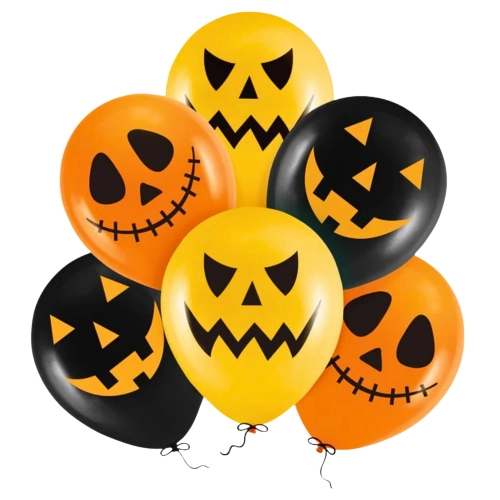 Balony lateksowe 6 sztuk dynia śmieszne miny mix dekoracje halloween