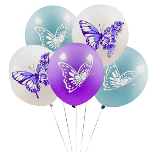 Balony kolorowe motyle dekoracje urodzinowe ozdoby balon lateksowy 5 sztuk