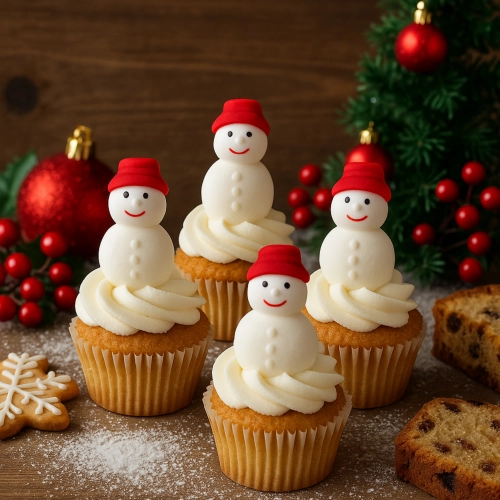 Figurka świąteczna na tort bałwan dekoracje cukrowe święta pierniki 3szt