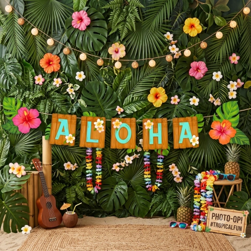 Baner hawajski aloha 135cm girlanda dekoracja wisząca na urodziny