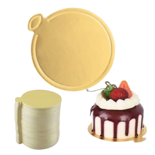 Podkład pod tort złoty okrągły monoporcje podkładka bankietówka 8cm 100 sztuk