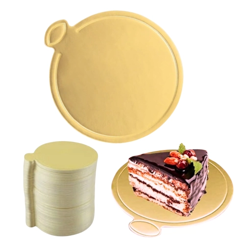 Podkład pod tort złoty okrągły monoporcje podkładka bankietówka 10cm 100 sztuk