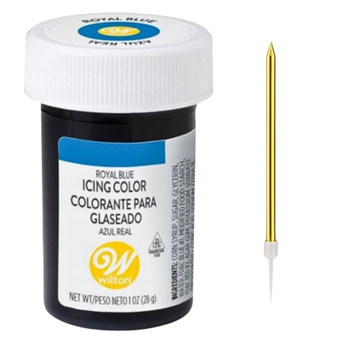 Barwnik spożywczy w żelu kolor niebieski ciemny królewski błękit Wilton i świeczka