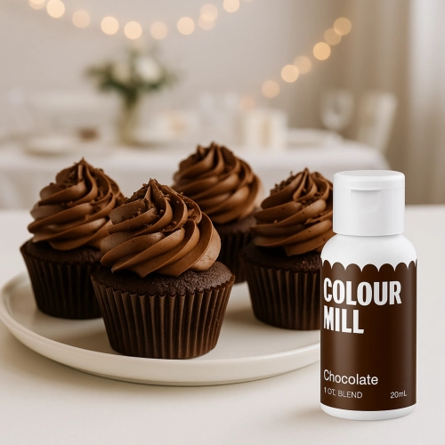 Barwnik olejowy do mas tłustych kremu czekolady brązowy chocolate colour mill 20ml