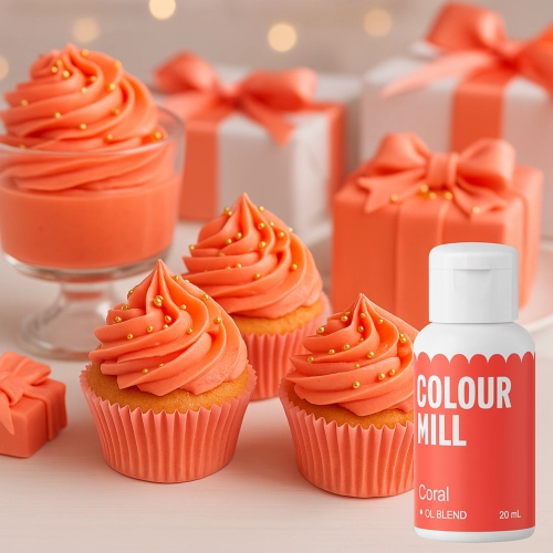 Barwnik olejowy do mas tłustych kremu czekolady koralowy coral colour mill 20ml