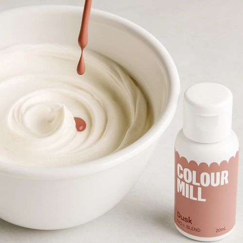 Barwnik olejowy do mas tłustych kremu czekolady pudrowy beżowy dusk colour mill 20ml