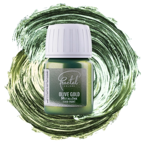 Barwnik spożywczy w płynie zielony oliwkowy metaliczny jadalna farbka fractal olive gold 30g