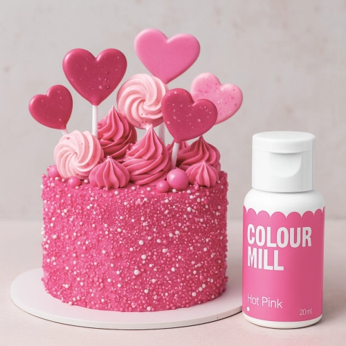 Barwnik olejowy do mas tłustych kremu czekolady różowy hot pink colour mill 20ml